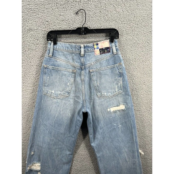 New Free People With The Band Relaxed Jeans LA Blue - Picture 9 of 12